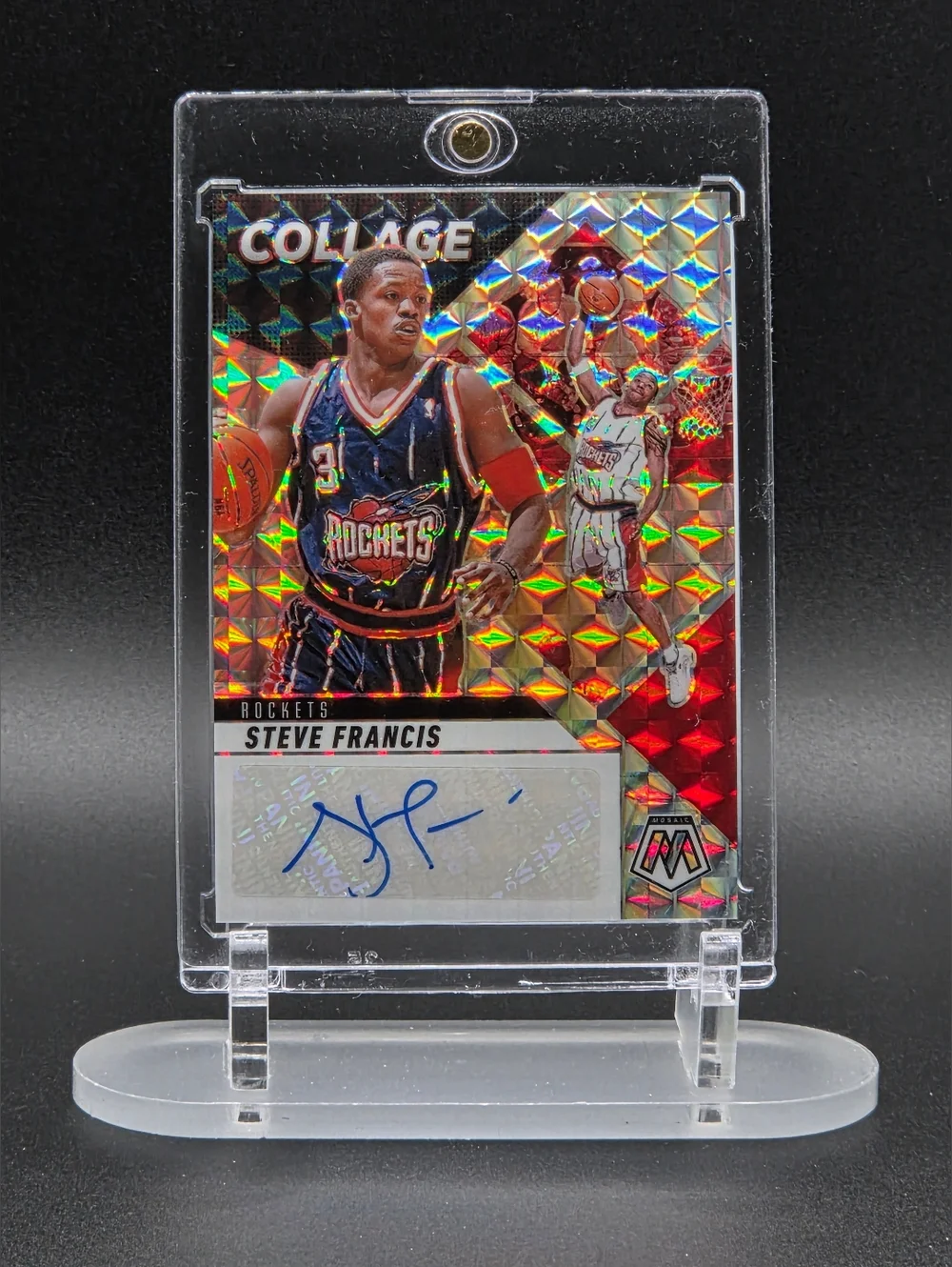 Steve Francis Rockets Basketball Trading Card Autograph - Red Holographic - Picture 1 of 2